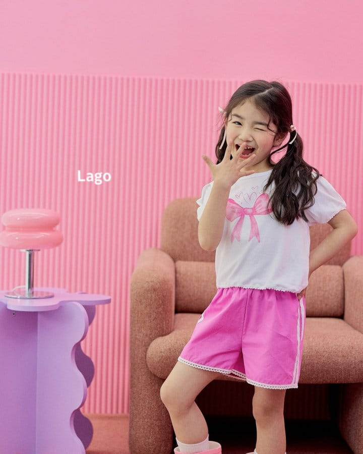 Lago - Korean Children Fashion - #todddlerfashion - Lace Ribbon Tee - 8