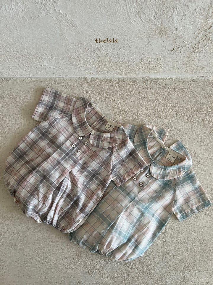 Lala - Korean Baby Fashion - #onlinebabyboutique - Baro Check Body Suit - 11