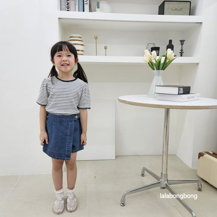 Lalabongbong - Korean Children Fashion - #discoveringself - Denim Wrap Shorts - 6