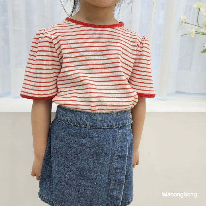 Lalabongbong - Korean Children Fashion - #fashionkids - Denim Wrap Shorts - 7