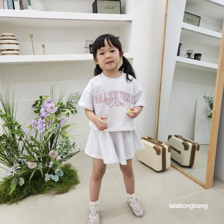 Lalabongbong - Korean Children Fashion - #kidsshorts - Valentine Top Bottom Set - 5