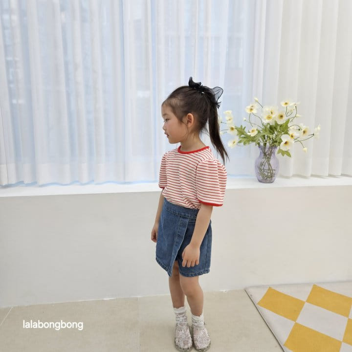 Lalabongbong - Korean Children Fashion - #kidsstore - Denim Wrap Shorts - 9