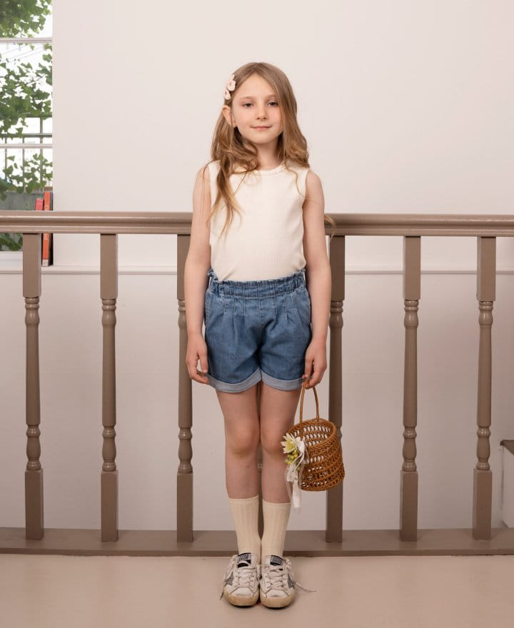 Le Bev - Korean Children Fashion - #childrensboutique - Pintuck Denim Shorts