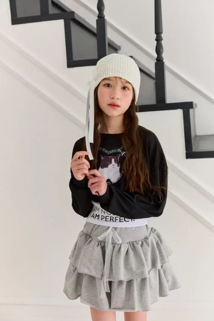 Lilas - Korean Children Fashion - #discoveringself - Chalrang Cat Tee - 4