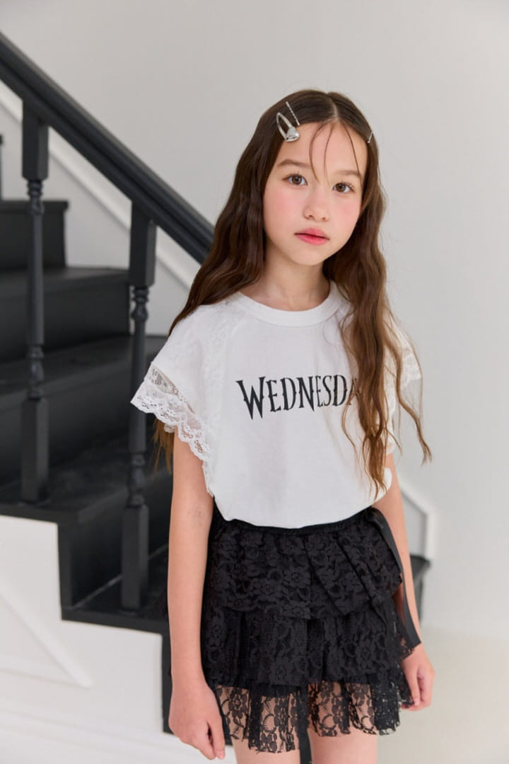 Lilas - Korean Children Fashion - #kidsshorts - Juicy Lace Tee - 8
