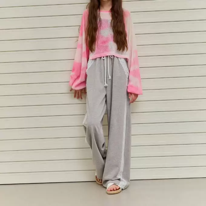 Lilas - Korean Children Fashion - #kidsstore - Lace Wide Pants