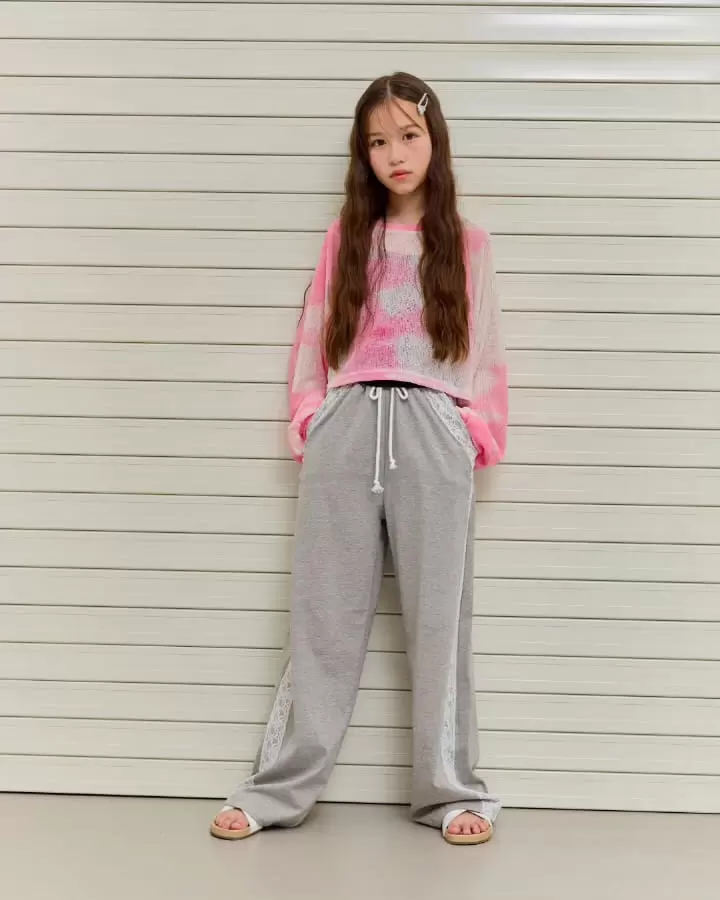 Lilas - Korean Children Fashion - #kidzfashiontrend - Lace Wide Pants - 2