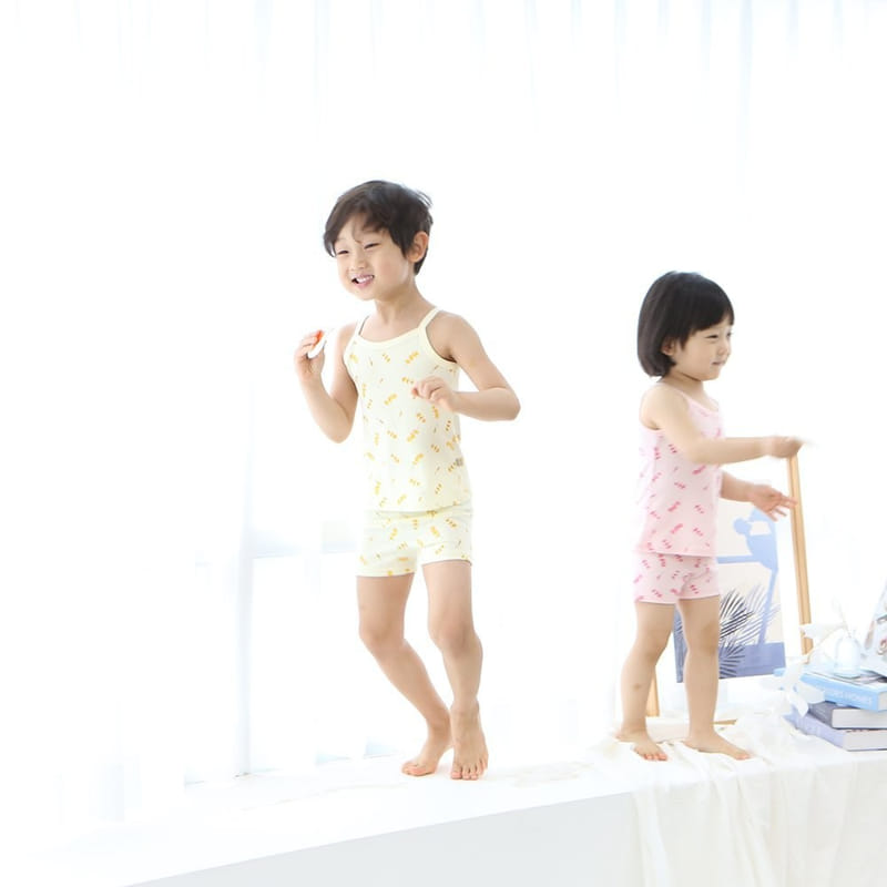 Lime & Blue - Korean Children Fashion - #Kfashion4kids - Lavender String Sleeveless Top Bottom Set - 7