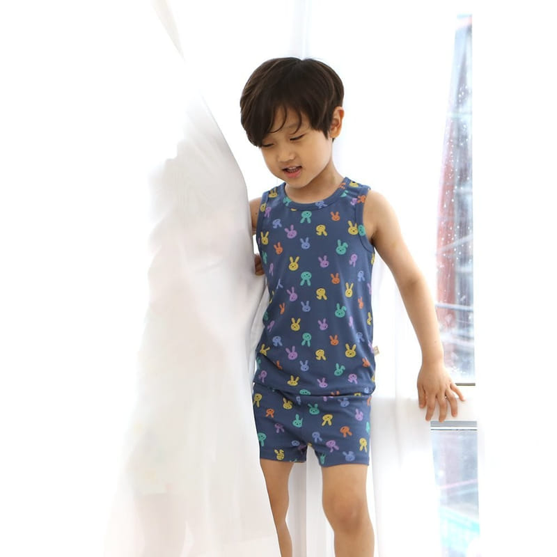 Lime & Blue - Korean Children Fashion - #Kfashion4kids - Color To To Sleeveless Top Bottom Set - 5