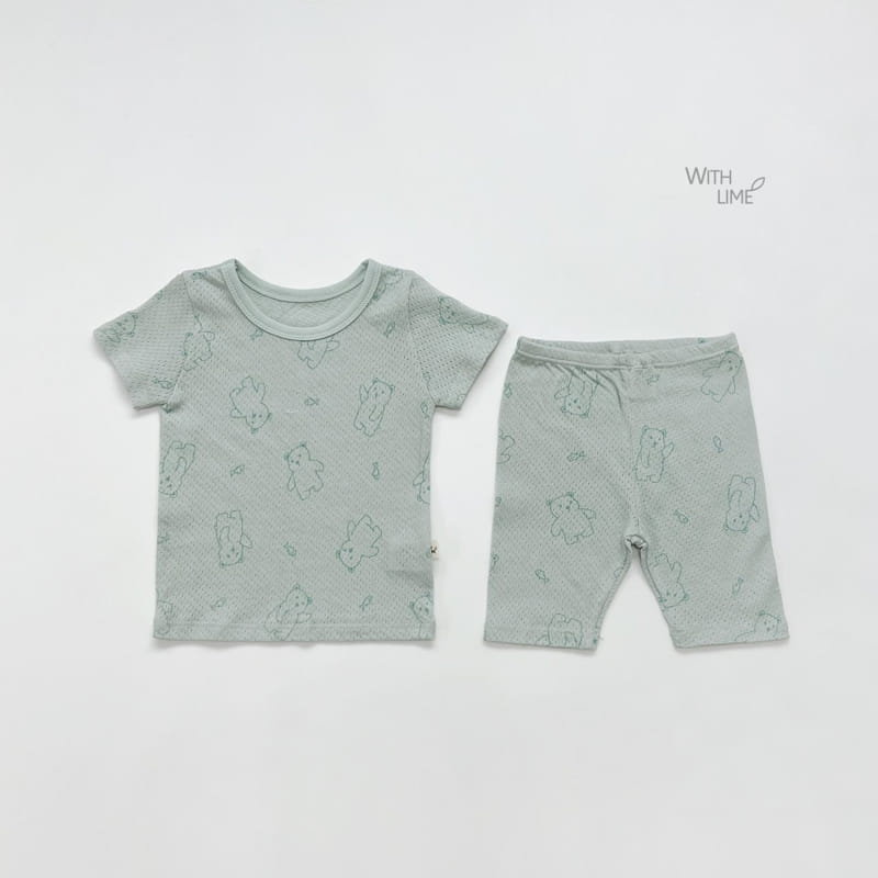 Lime & Blue - Korean Children Fashion - #designkidswear - Fish Bear Short Sleeve Easy Wear - 8