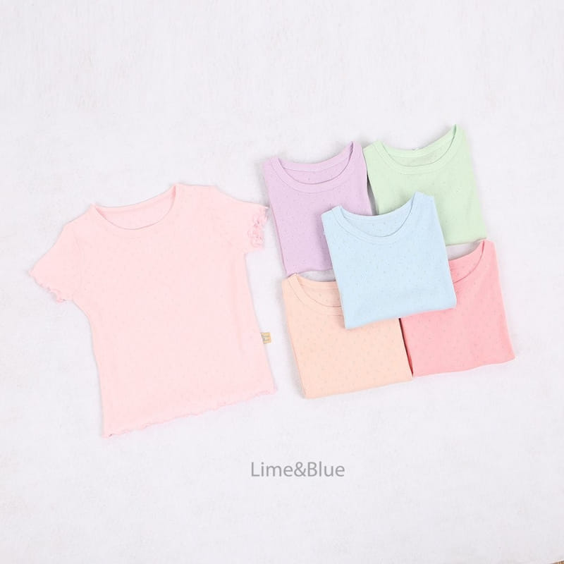 Lime & Blue - Korean Children Fashion - #designkidswear - Tone Up Dia Top Bottom Set - 2