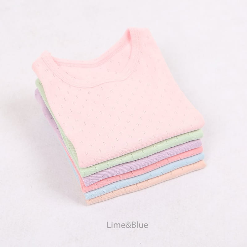 Lime & Blue - Korean Children Fashion - #discoveringself - Tone Up Dia Top Bottom Set - 3