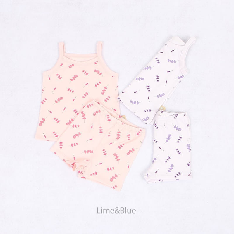 Lime & Blue - Korean Children Fashion - #discoveringself - Lavender String Sleeveless Top Bottom Set - 2