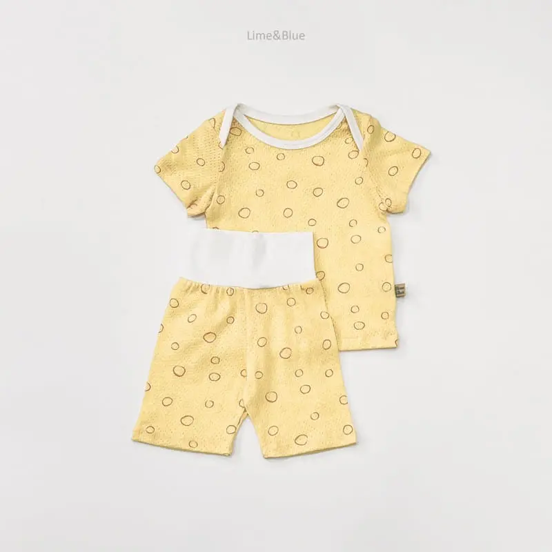 Lime & Blue - Korean Children Fashion - #fashionkids - Stone C Mesh Baby Top Bottom Set - 11