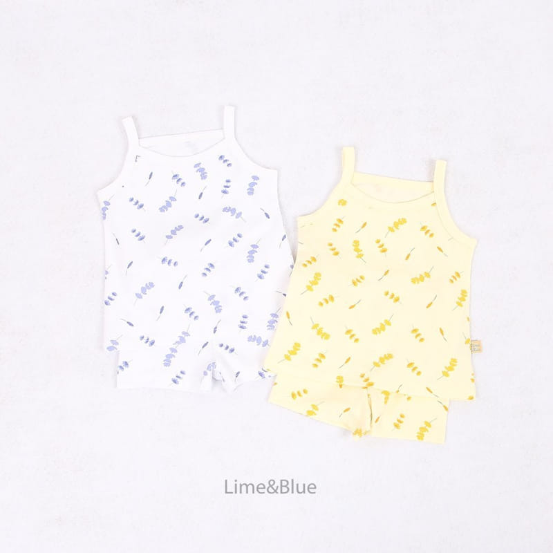 Lime & Blue - Korean Children Fashion - #fashionkids - Lavender String Sleeveless Top Bottom Set - 3