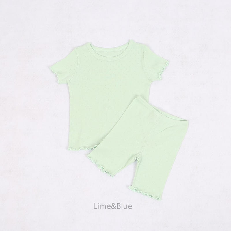 Lime & Blue - Korean Children Fashion - #magicofchildhood - Tone Up Dia Top Bottom Set - 10