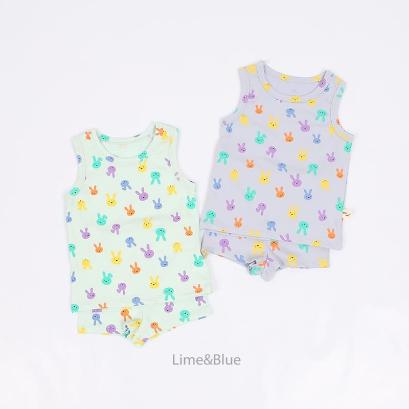 Lime & Blue - Korean Children Fashion - #todddlerfashion - Color To To Sleeveless Top Bottom Set - 10