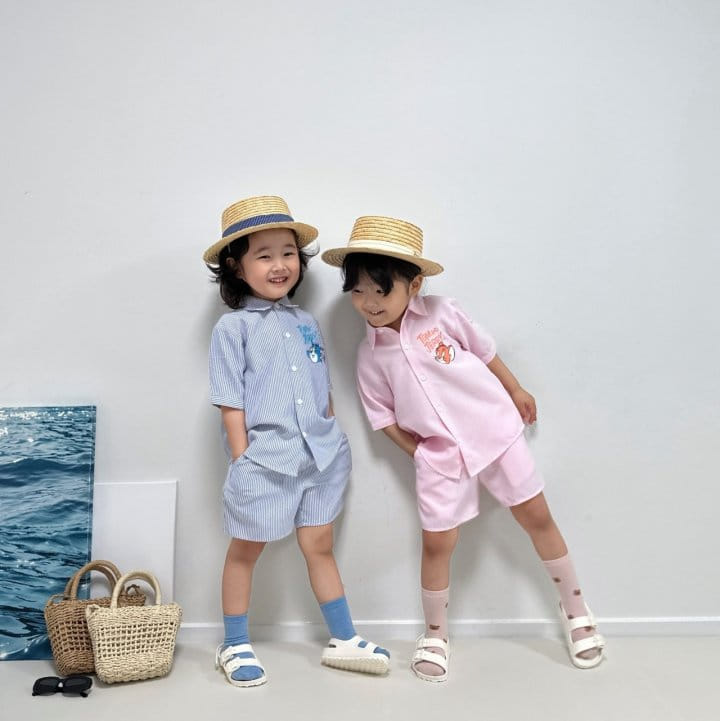 Little Rabbit - Korean Children Fashion - #designkidswear - Oxford Top Bottom Set - 3