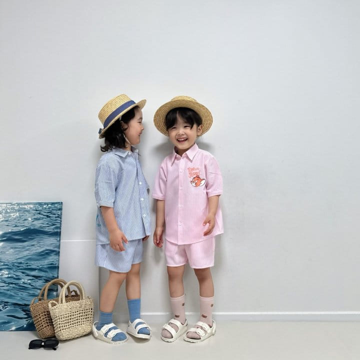 Little Rabbit - Korean Children Fashion - #designkidswear - Oxford Top Bottom Set - 4