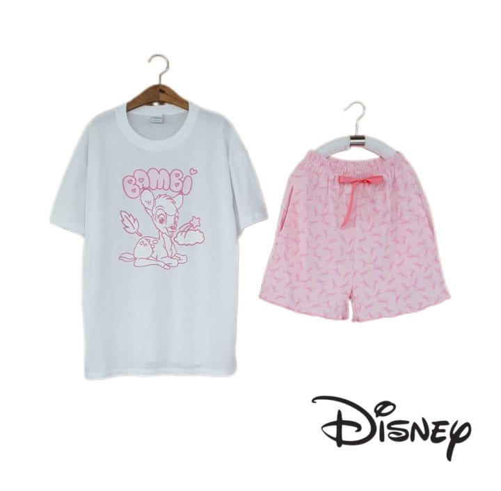 Little Rabbit - Korean Children Fashion - #minifashionista - B Short Sleeve Pajama Top Bottom Set With Mom - 11