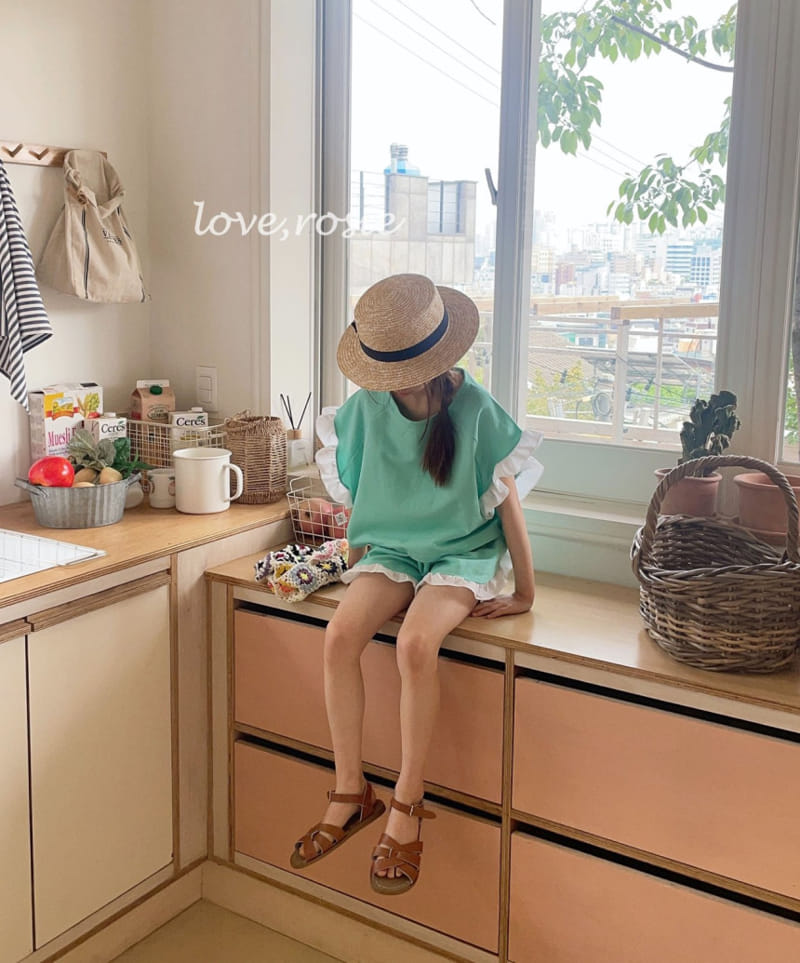 Love Rosie - Korean Children Fashion - #magicofchildhood - Shalrot Frill Shorts Top Bottom Set - 4