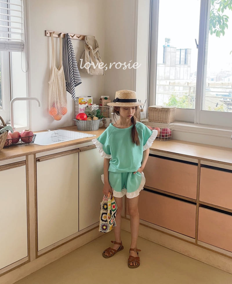 Love Rosie - Korean Children Fashion - #prettylittlegirls - Shalrot Frill Shorts Top Bottom Set - 5