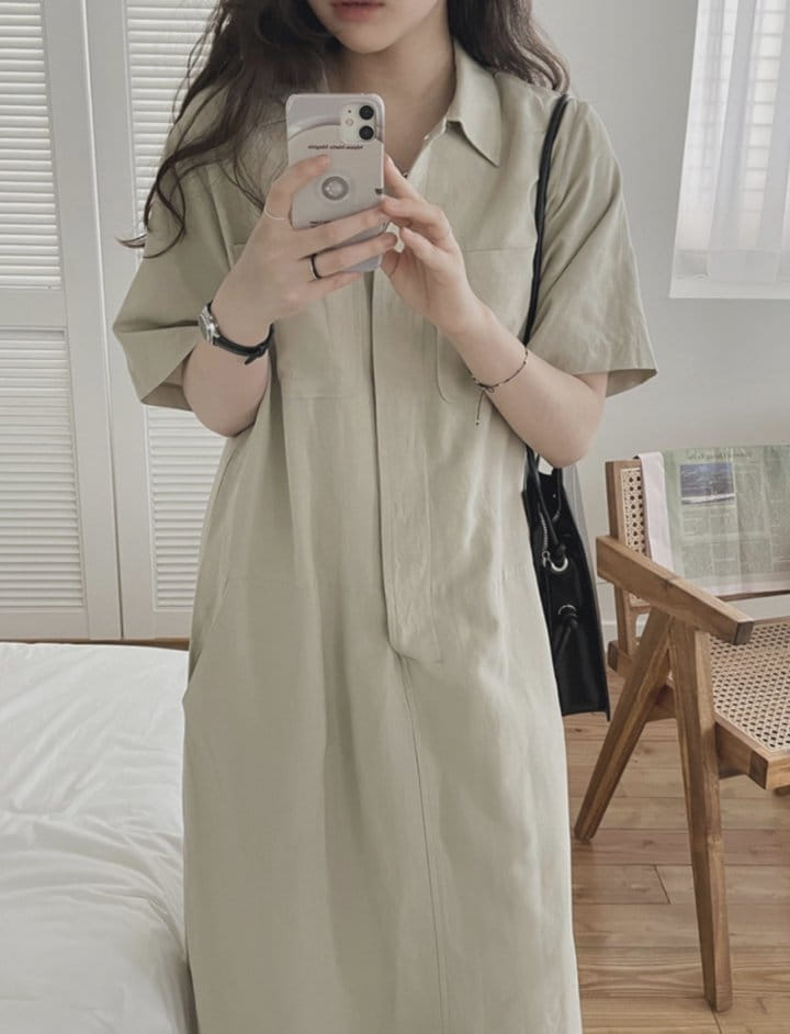 Lowell - Korean Women Fashion - #momslook - Mono Pocket One-Piece - 2