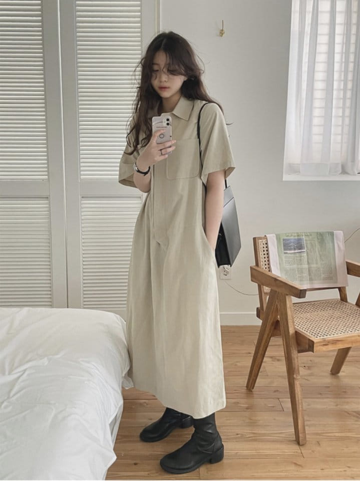 Lowell - Korean Women Fashion - #womensfashion - Mono Pocket One-Piece