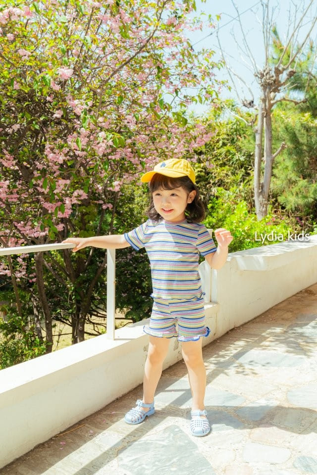 Lydia - Korean Children Fashion - #stylishchildhood - Rainbow Top Bottom Set - 4