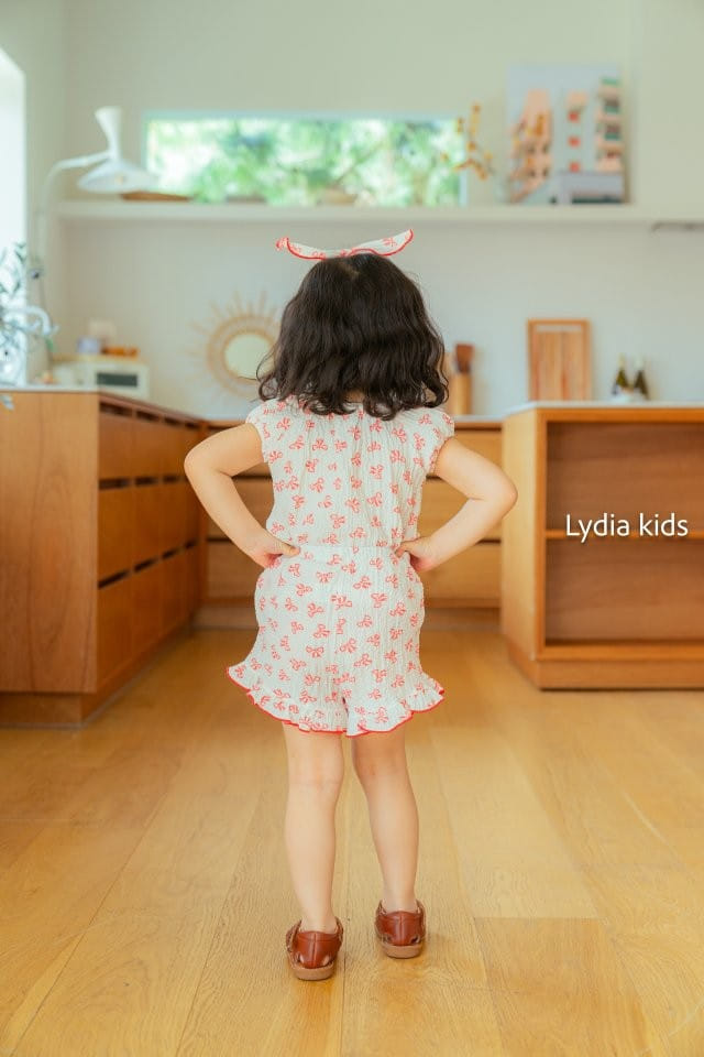 Lydia - Korean Children Fashion - #childofig - Ribbon Top Bottom Set - 2