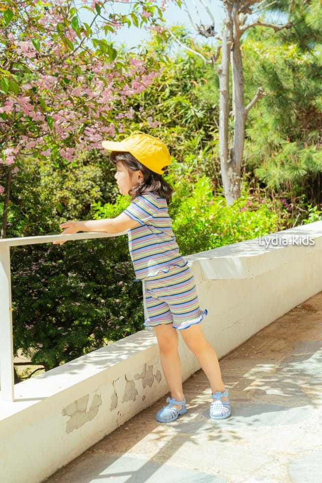 Lydia - Korean Children Fashion - #stylishchildhood - Rainbow Top Bottom Set - 3