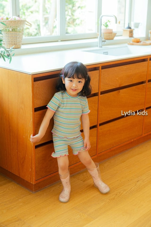 Lydia - Korean Children Fashion - #todddlerfashion - Rainbow Top Bottom Set