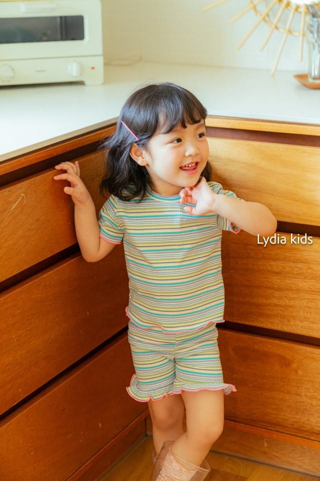 Lydia - Korean Children Fashion - #toddlerclothing - Rainbow Top Bottom Set - 2