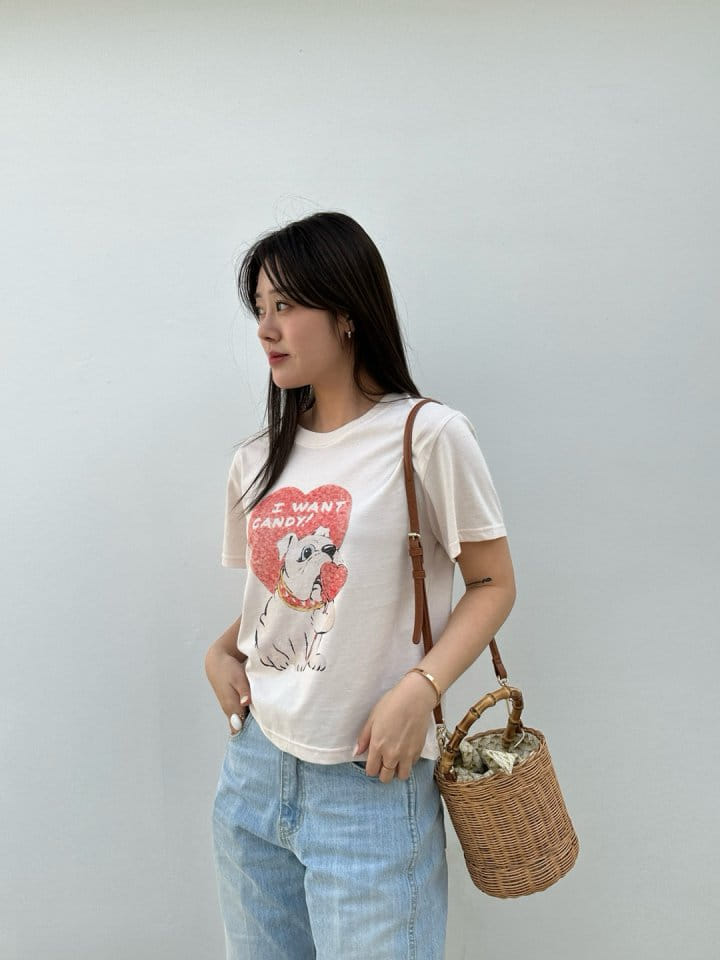 Marmar - Korean Women Fashion - #womensfashion - Heart Bulldog Tee - 4