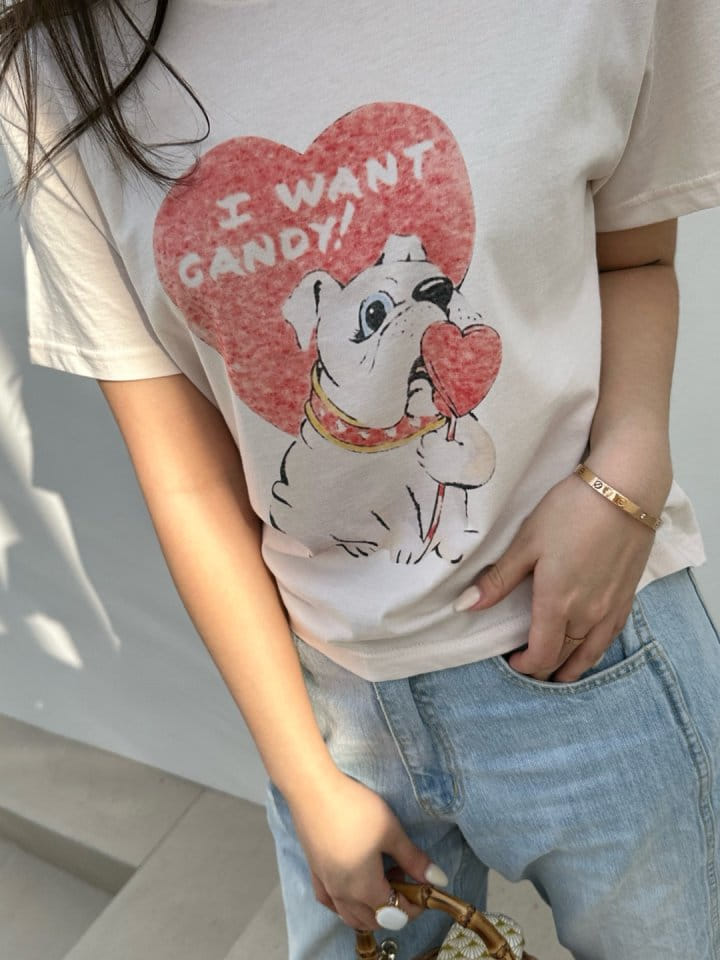 Marmar - Korean Women Fashion - #womensfashion - Heart Bulldog Tee - 5