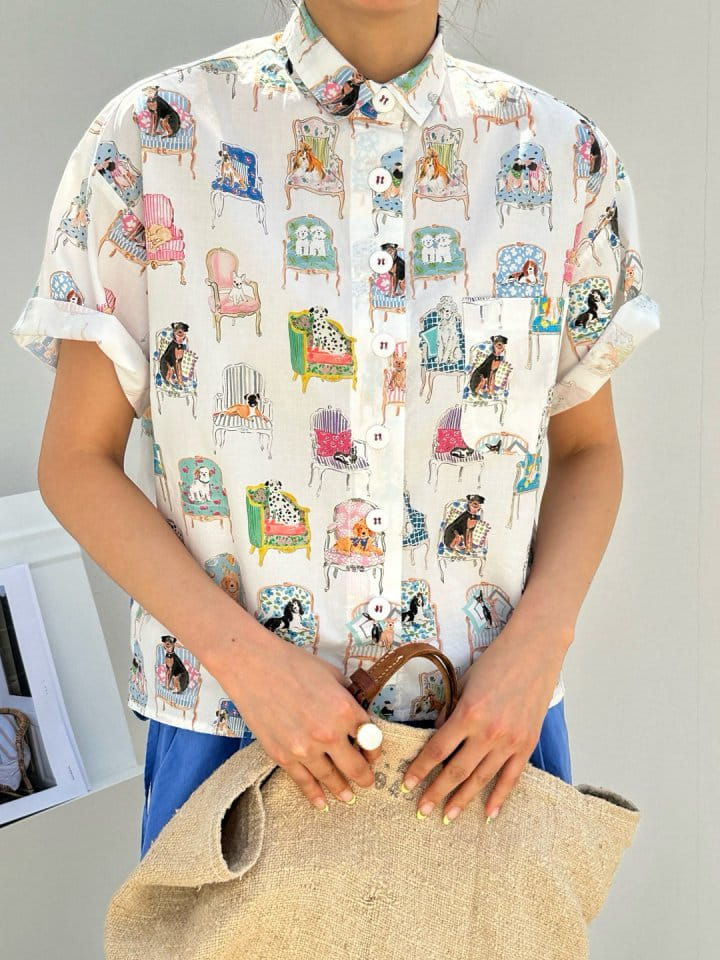 Marmar - Korean Women Fashion - #womensfashion - Chair Dog Shirt