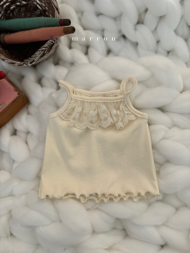 Marron Kid - Korean Baby Fashion - #babyfashion - Lace Sleeveless Tee - 8