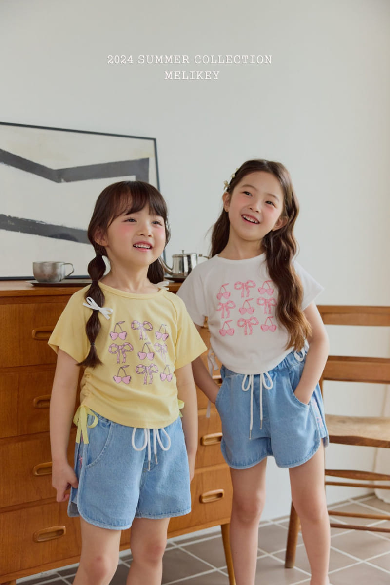 Melikey - Korean Children Fashion - #designkidswear - Cherry Ribbon Tee - 3