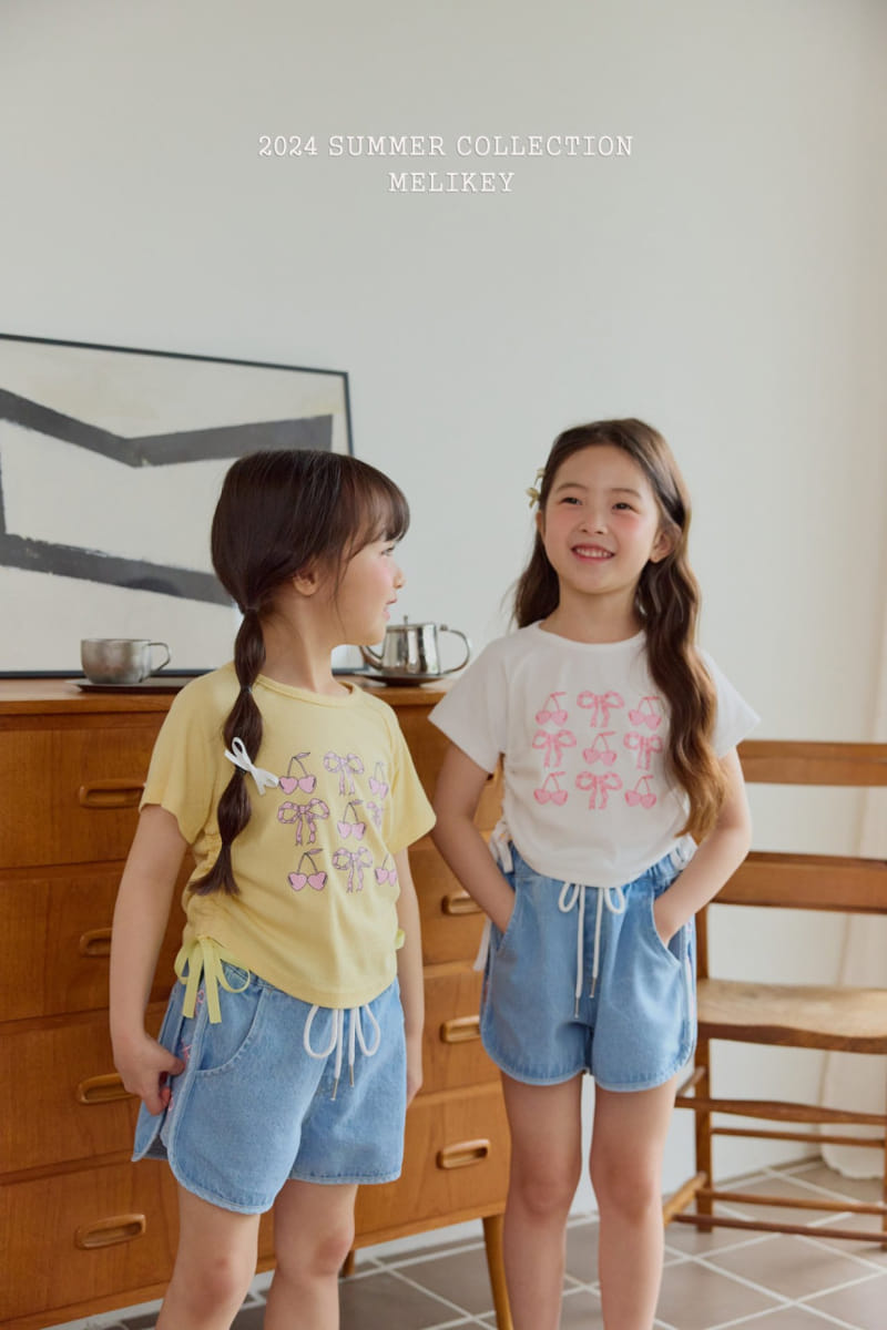 Melikey - Korean Children Fashion - #discoveringself - Ribbon Denim Shorts - 8