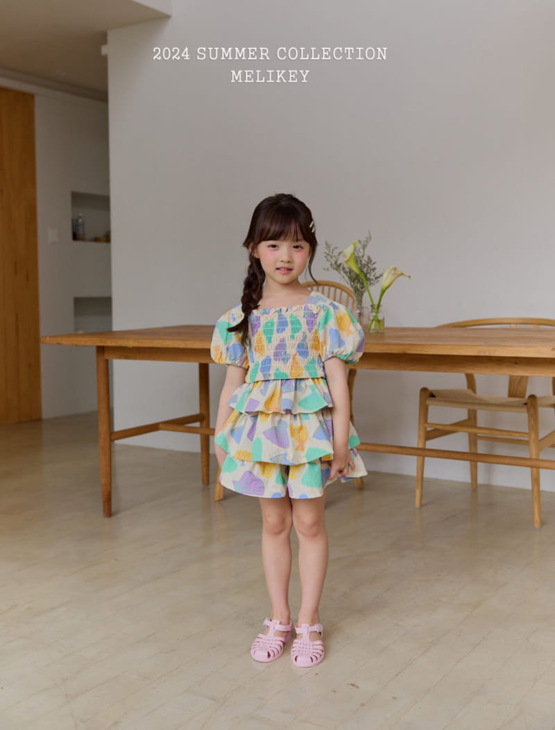 Melikey - Korean Children Fashion - #kidsshorts - Cram Color Top Bottom Set - 10