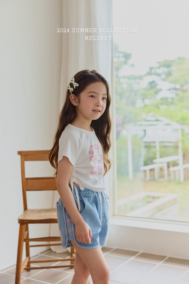 Melikey - Korean Children Fashion - #littlefashionista - Cherry Ribbon Tee - 10