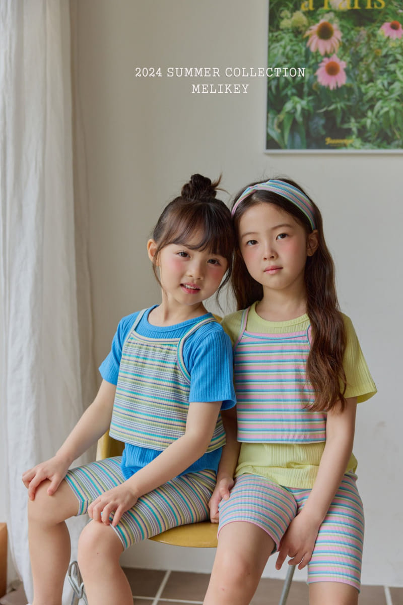 Melikey - Korean Children Fashion - #Kfashion4kids - Multi Sleevelss Top Bottom Set - 4