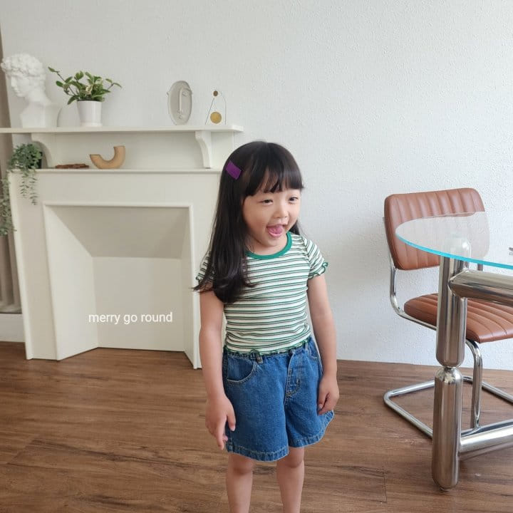 Merry Go Round - Korean Children Fashion - #kidsshorts - Multi ST Crop Tee