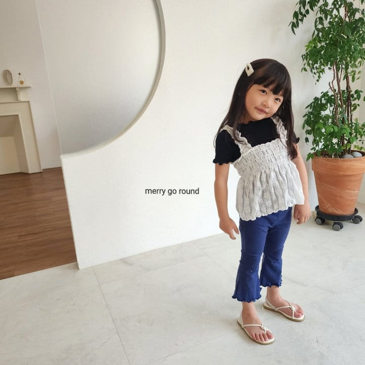 Merry Go Round - Korean Children Fashion - #prettylittlegirls - Lace Sleeveless Tee - 2