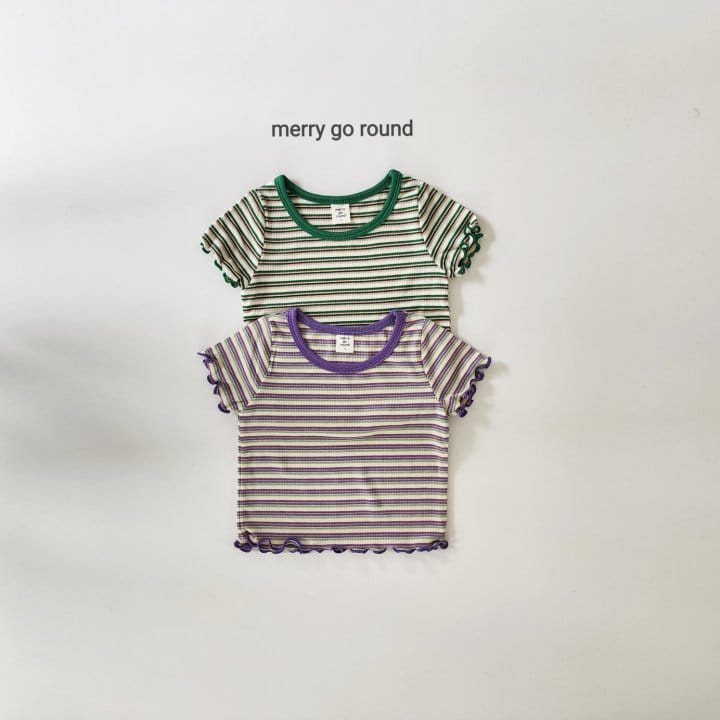 Merry Go Round - Korean Children Fashion - #todddlerfashion - Multi ST Crop Tee - 9