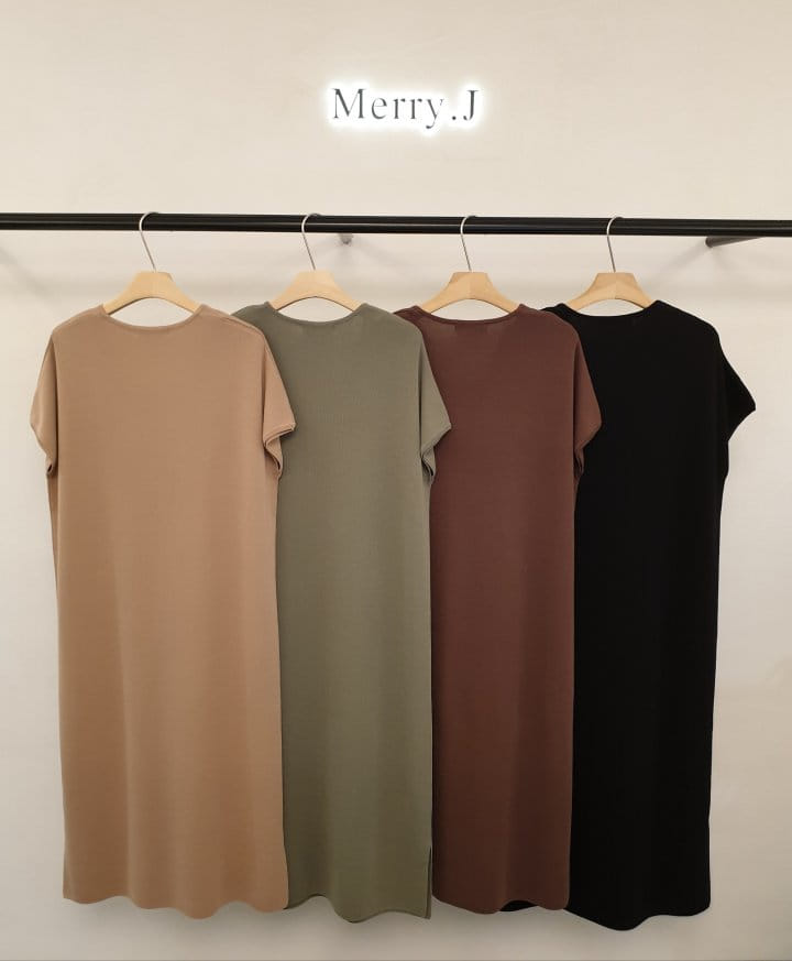 Merry J - Korean Women Fashion - #momslook - Modern V Neck Knit One-Piece