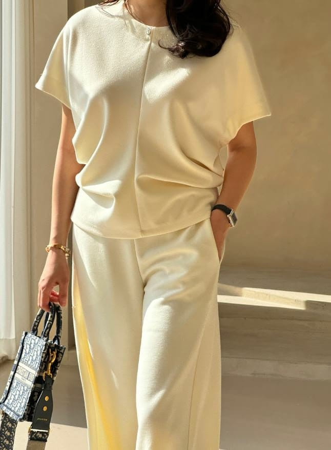 Merry J - Korean Women Fashion - #momslook - Juae Drape Tee