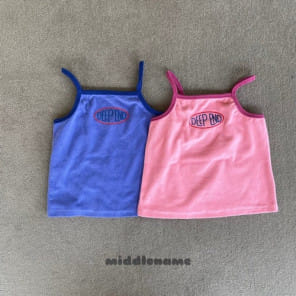 Middle Name - Korean Children Fashion - #fashionkids - Terry Color String Sleeveless Tee