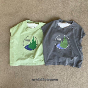 Middle Name - Korean Children Fashion - #kidsshorts - Natural Sleeveless Tee