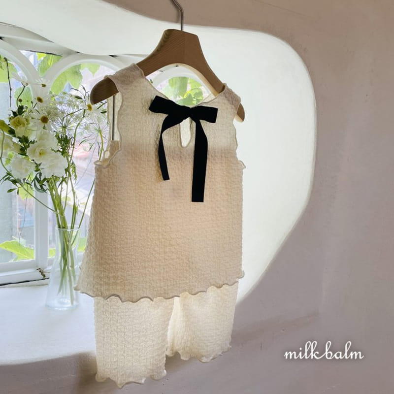 Milk Balm - Korean Children Fashion - #fashionkids - Bring Sleeveless Top Bottom Set - 4